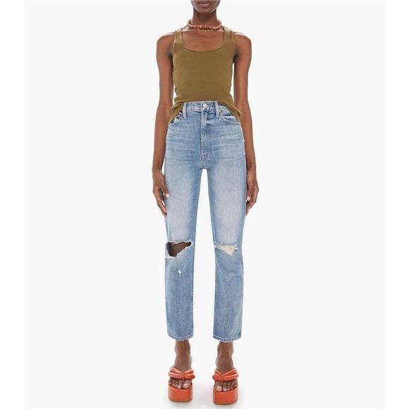 MOTHER Denim - Mother Jeans High Waisted Rider Flood. Wash is wild and wicked